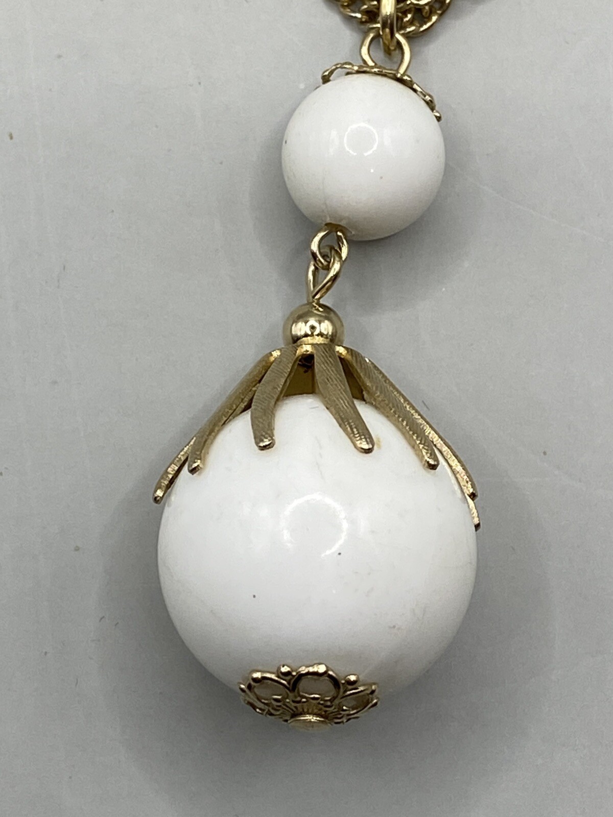 Vintage Gold Tone Multi Strand Necklace w/Tassel Style Pendant