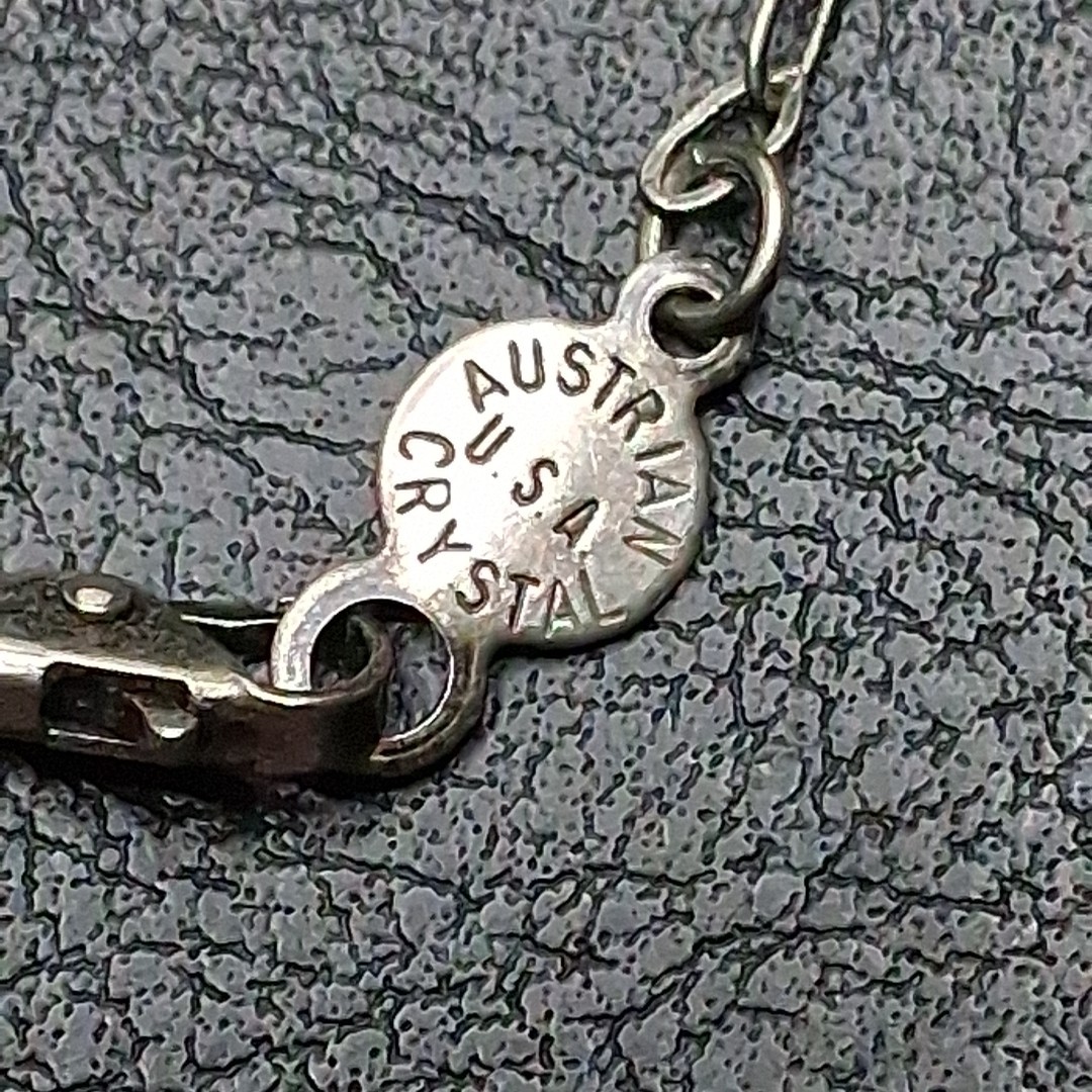 Vintage Purple AUSTRALIAN Crystal USA Necklace Silver Tone. 15.260