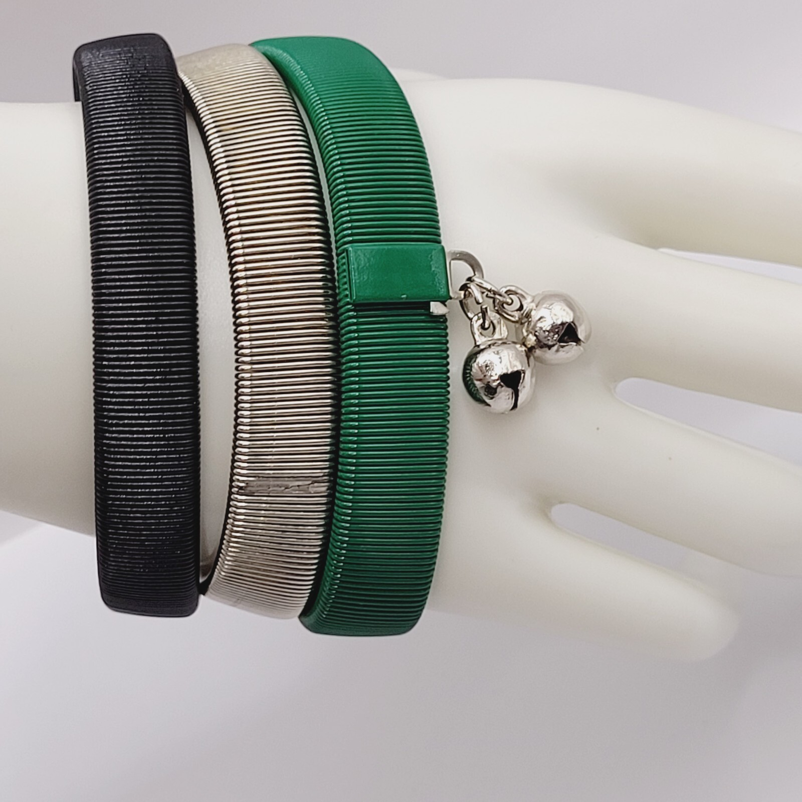 8 Slinky Stretch Coil Shirt Garter Band Style Vintage Bracelet Costume Jewelry
