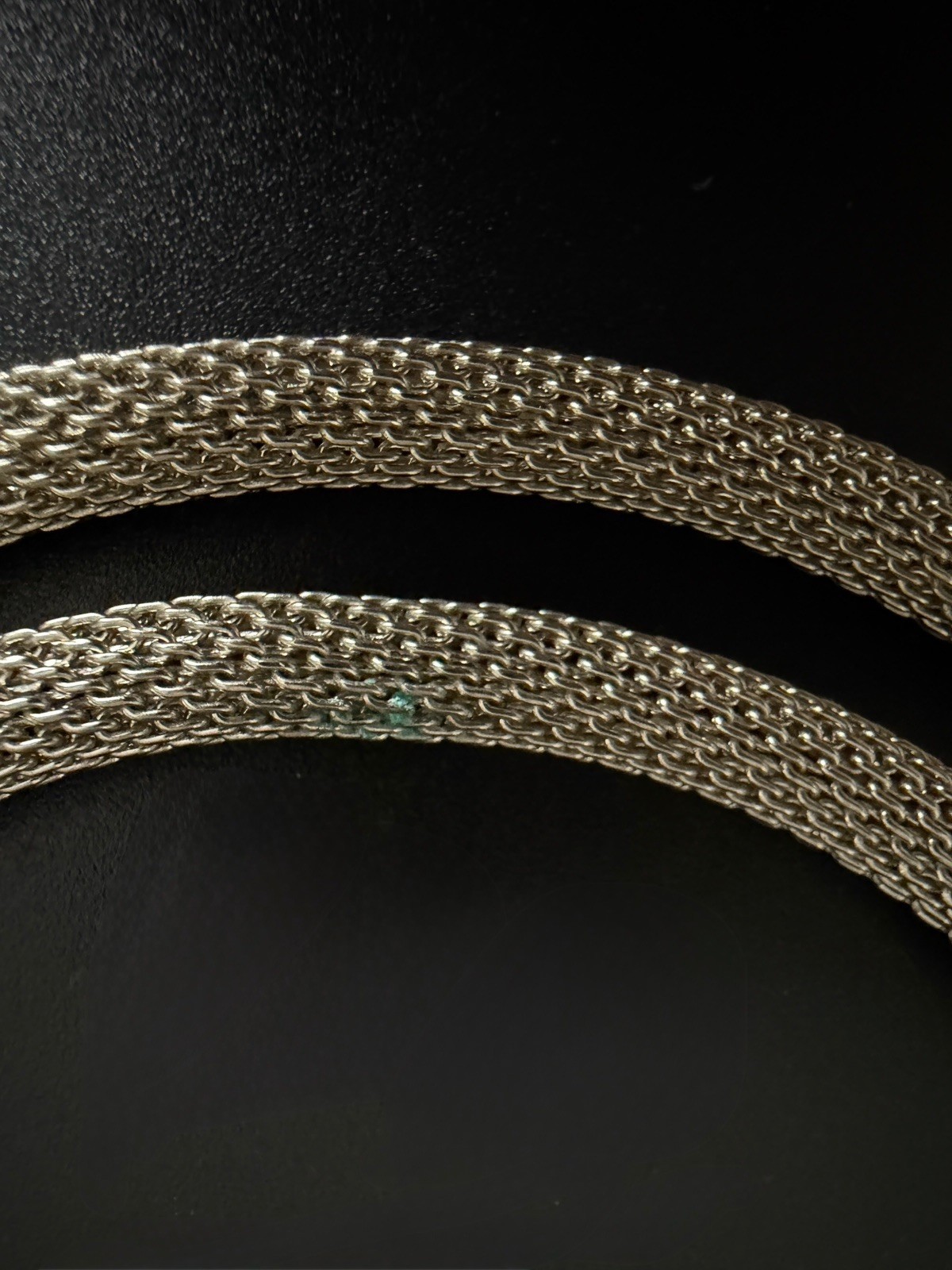 Vtg 1970s Lawrence Vrba for Castlecliff Brutalist Diamond Mesh Pendant Necklace
