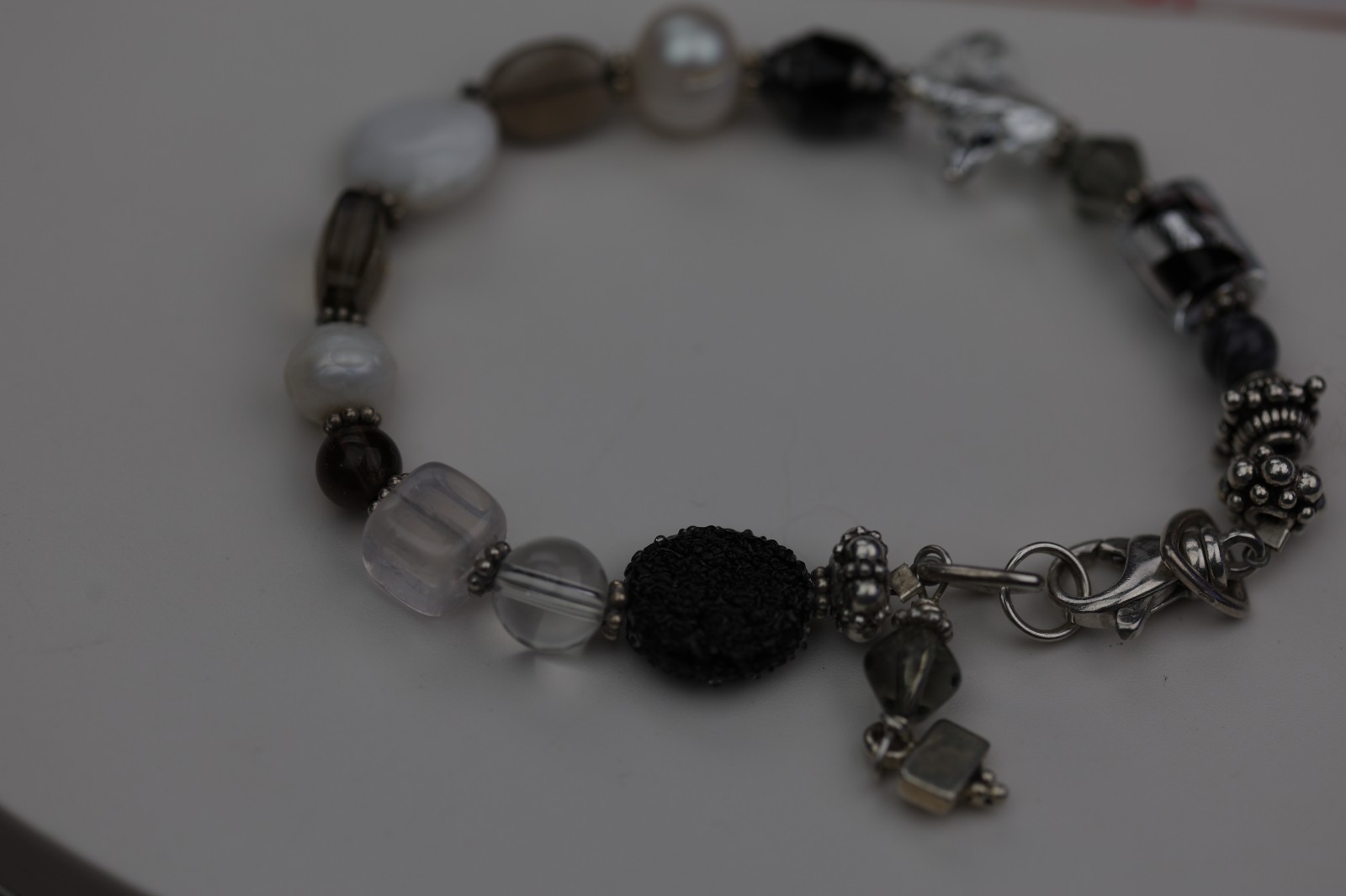 Charm and Gemstone Bracelet Sterling Silver