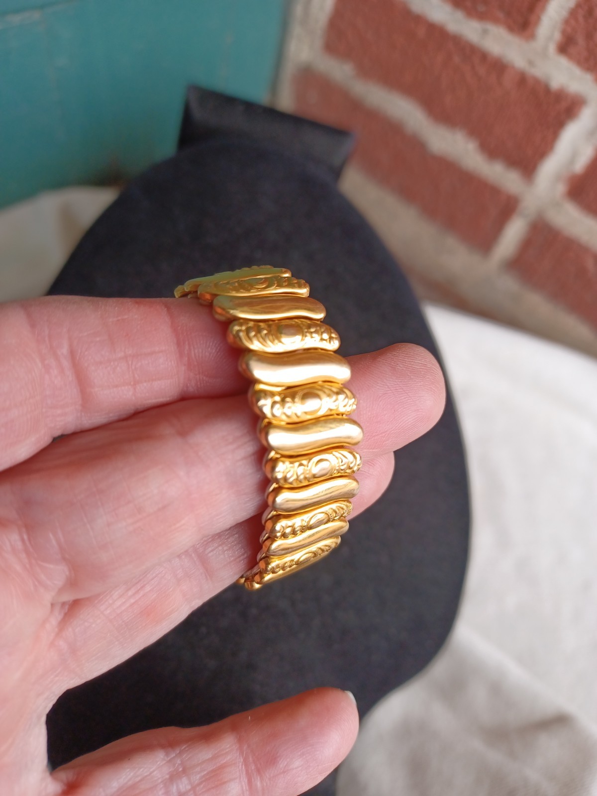 CHILD SIZE VINTAGE SWEETHEART 1/20 12K GOLD FILLED HEART EXPANSION BRACELET