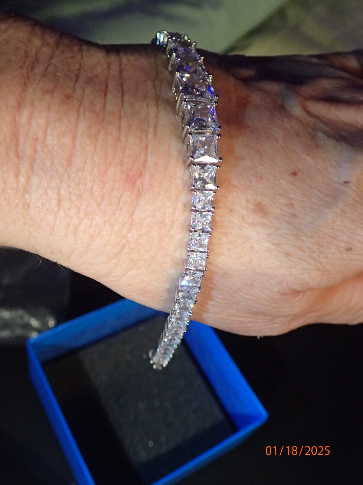 Absolute Sterling Silver Quadrillion Cut Tennis Bracelet HSN