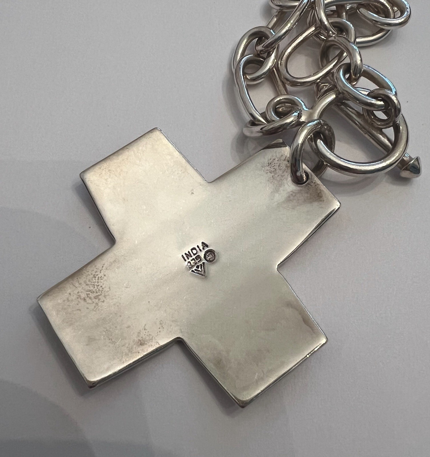 Vintage Silpada Sterling Silver Cross Pendant Chain Virtuosity Necklace