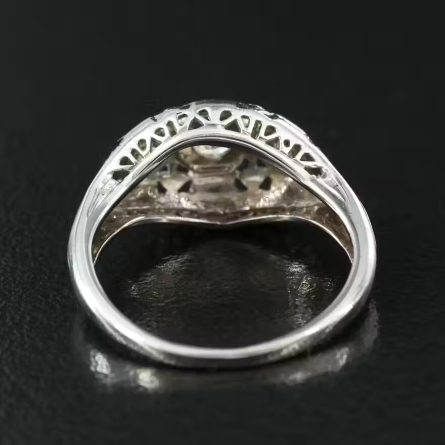 Art Deco 18K 0.20 CTW Natural Diamond Ring – Vintage Filagree & Sparkling!