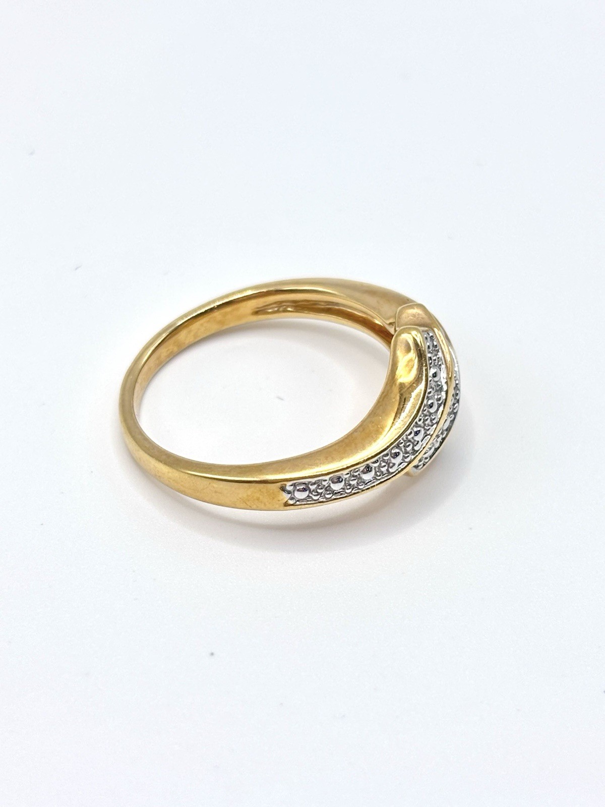 Vintage Gold Plated And Diamond Triple Band Wave Ring Size 7.75