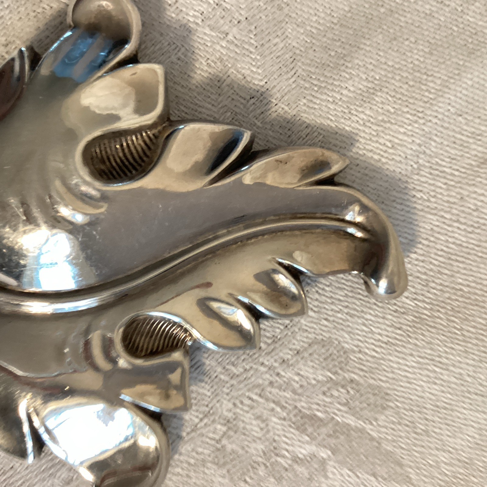 Leaf Shaped Vintage Sterling Silver Brooch Nature Arborist Fall Gift