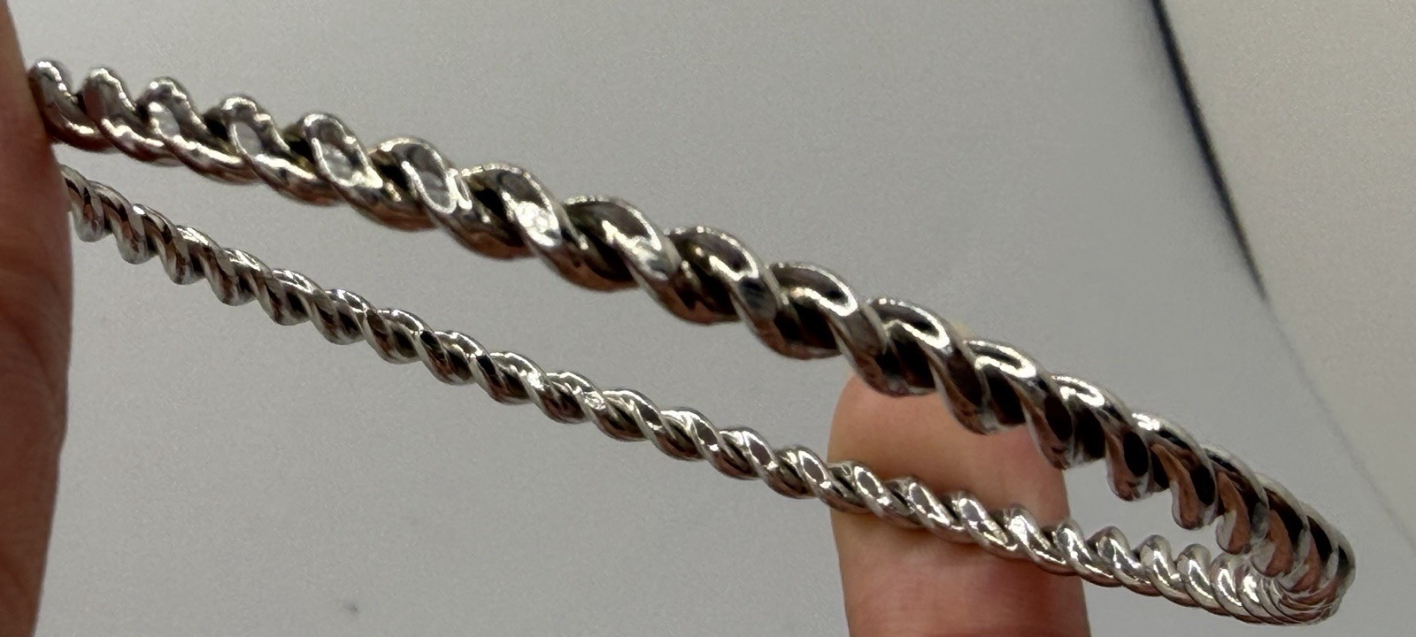 Vintage Sterling Silver Twist Bangle Bracelet Estate Jewelry