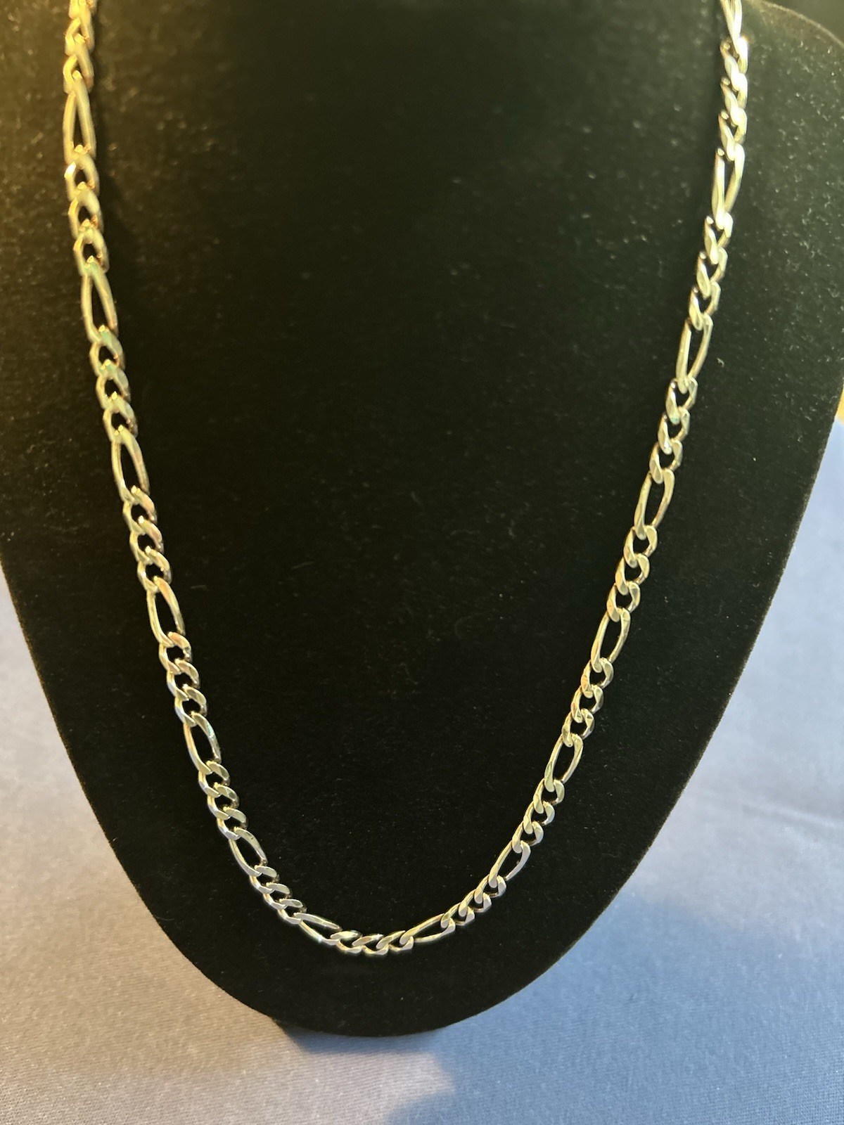 Vintage sterling silver figaro Italy necklace jeweler piece quality 20in. 4.59mm
