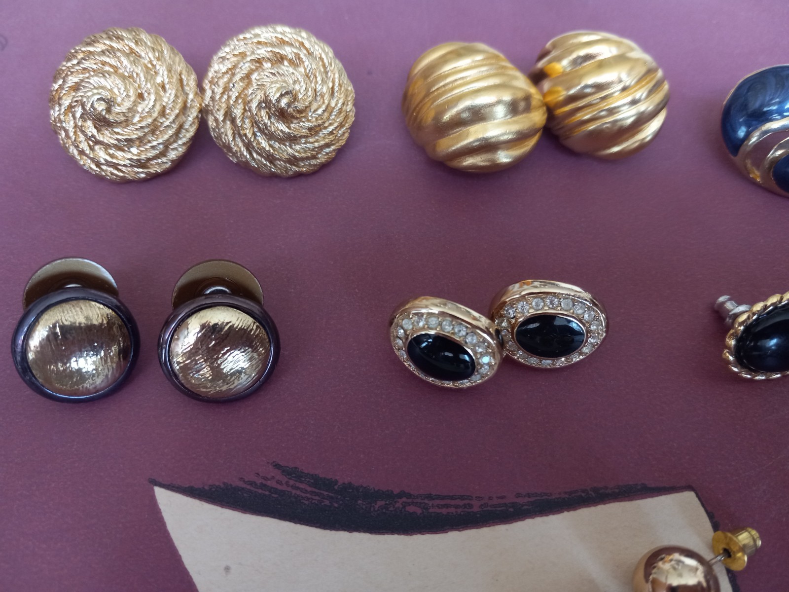 15 Pair of Vintage Pierced Earrings Monet , Trifari , Revere Gold Tone Fashion