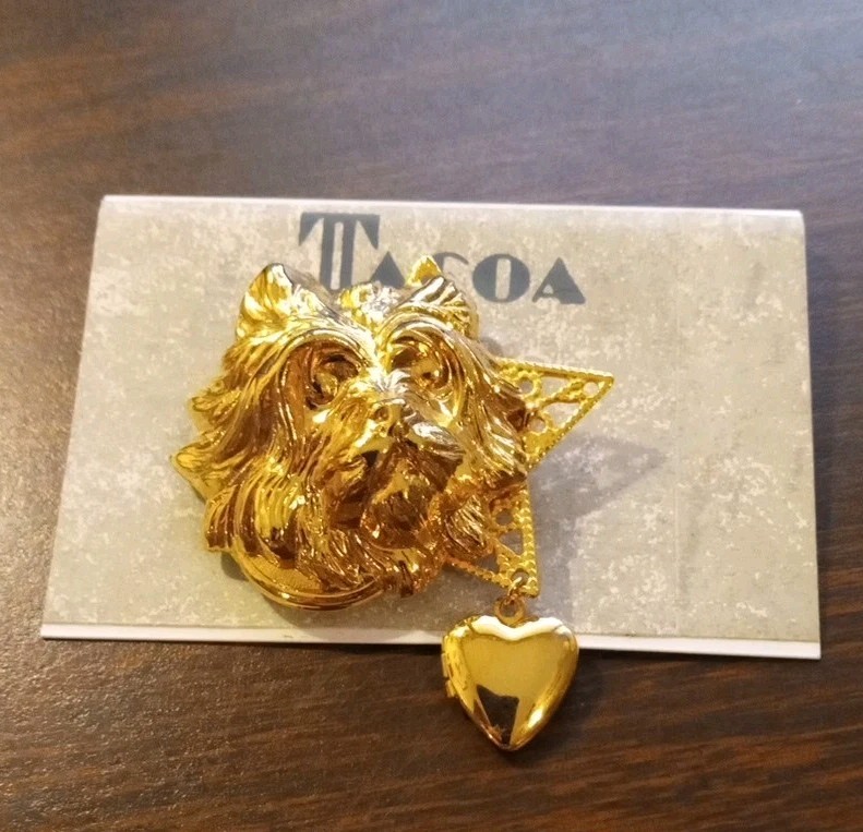 Tacoa Carin Terrier Gold Pin Brooch New
