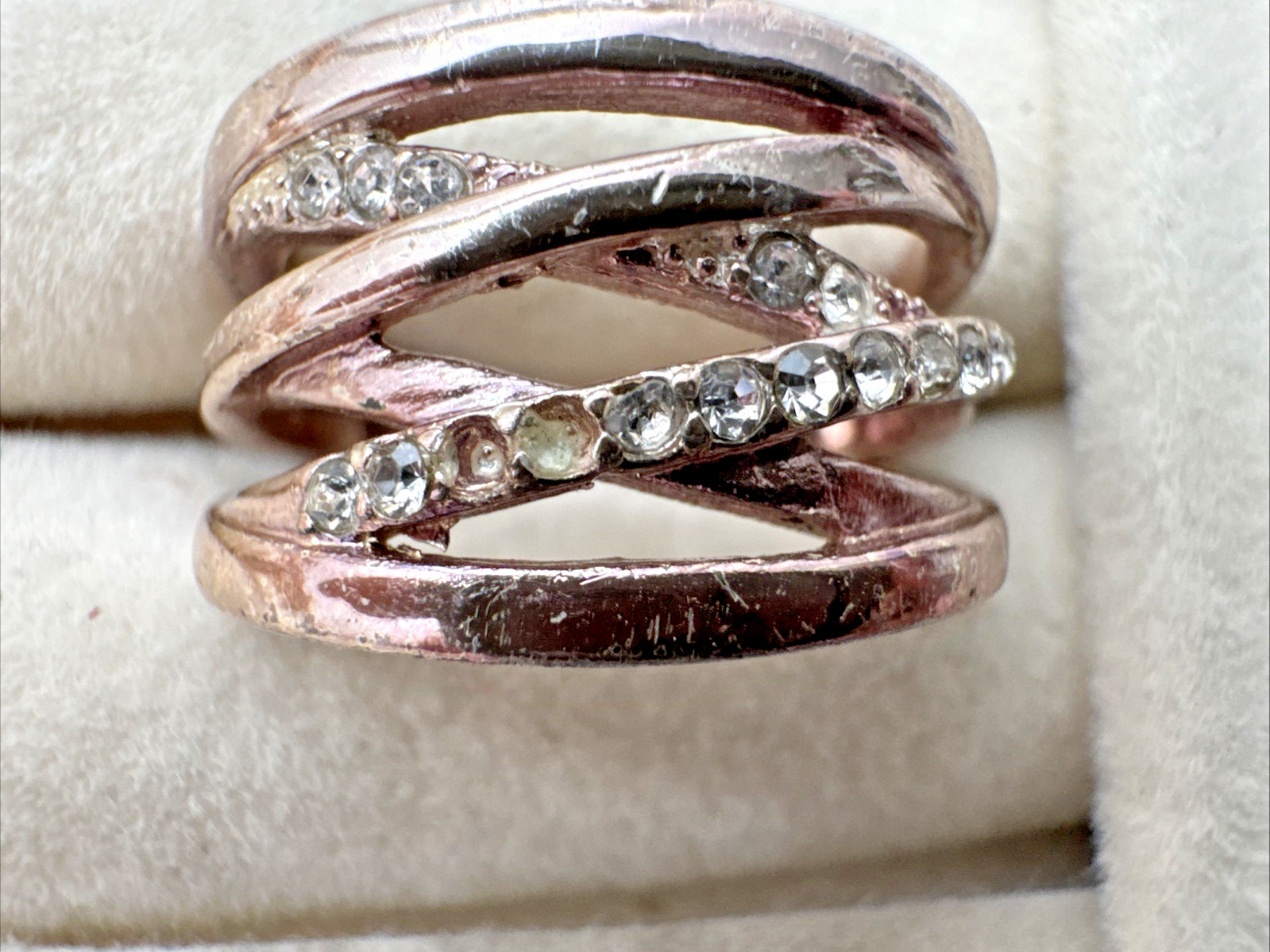 VTG-now Gold rose copper tone snake RINGS Jewelry Lot Chunky 90s 2000s Y2K boho