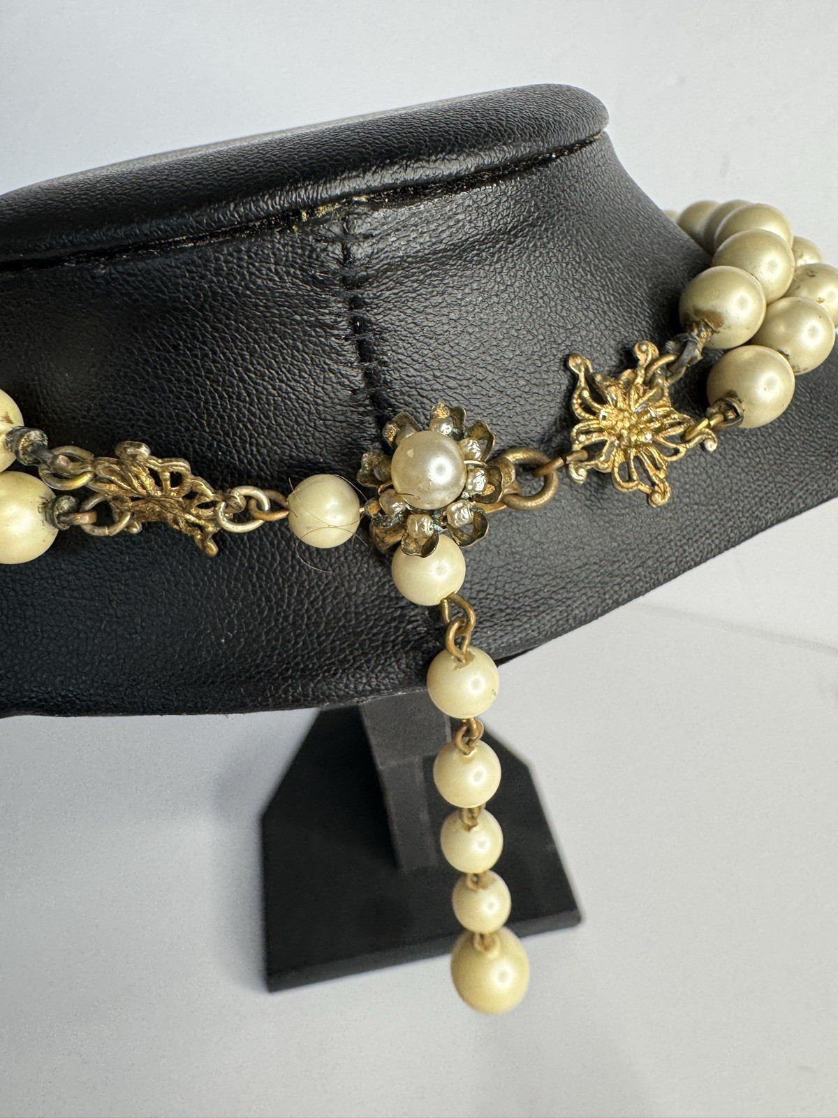 Miriam Haskell Vintage Baroque Pearl Necklace Earrings and ( Unsigned Bracelet)