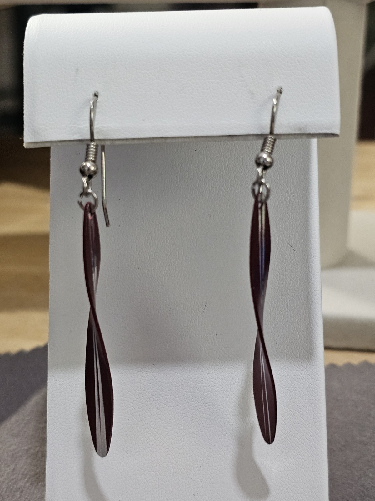 Vintage Red Dangle Earrings. Very Light!