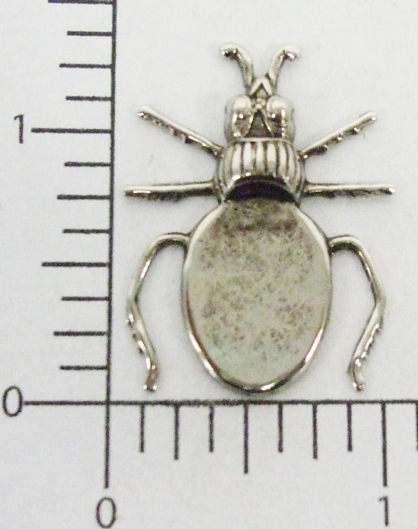 34334 Victorian Beetle 18×13 Jewelry Setting Finding Silver Oxidized