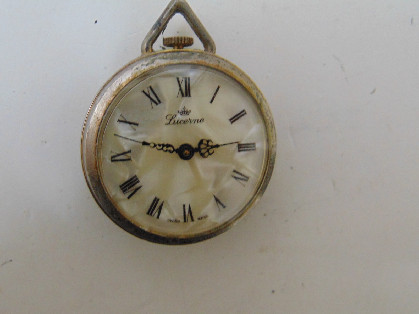 Vintage Cameo Lucerne Swiss Made Necklace Pendant Manual Windup Mechanical Watch