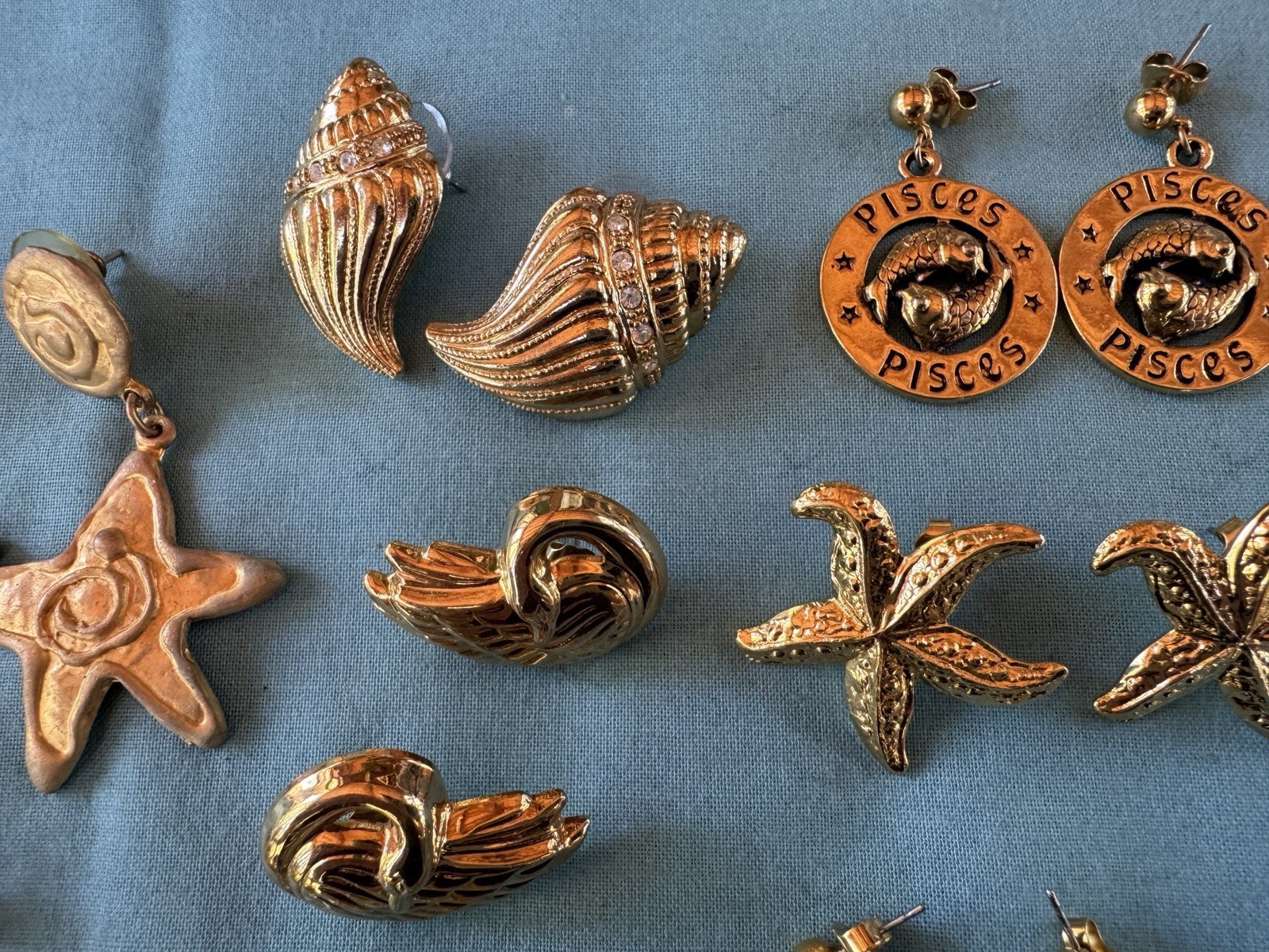 Vintage Earrings Lot, Avon, Gold Tone Earrings, 8 Pairs