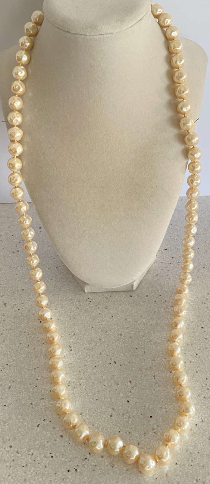 Lot of 4 Vintage Faux Pearl Necklace Strand Lariat 56″ 54″ 48″ 36″
