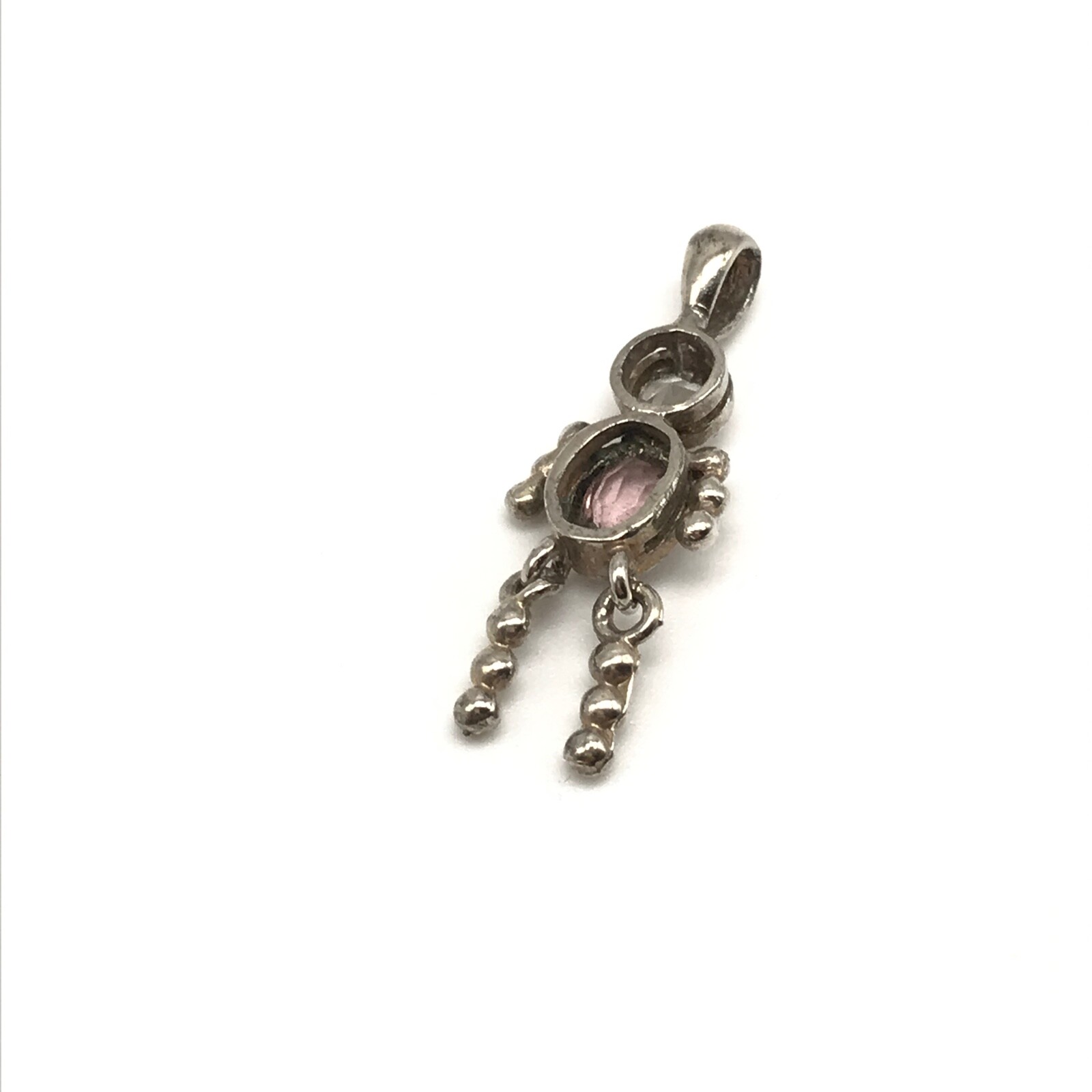 925 Sterling Silver CZ Stick Figure Person Pendant