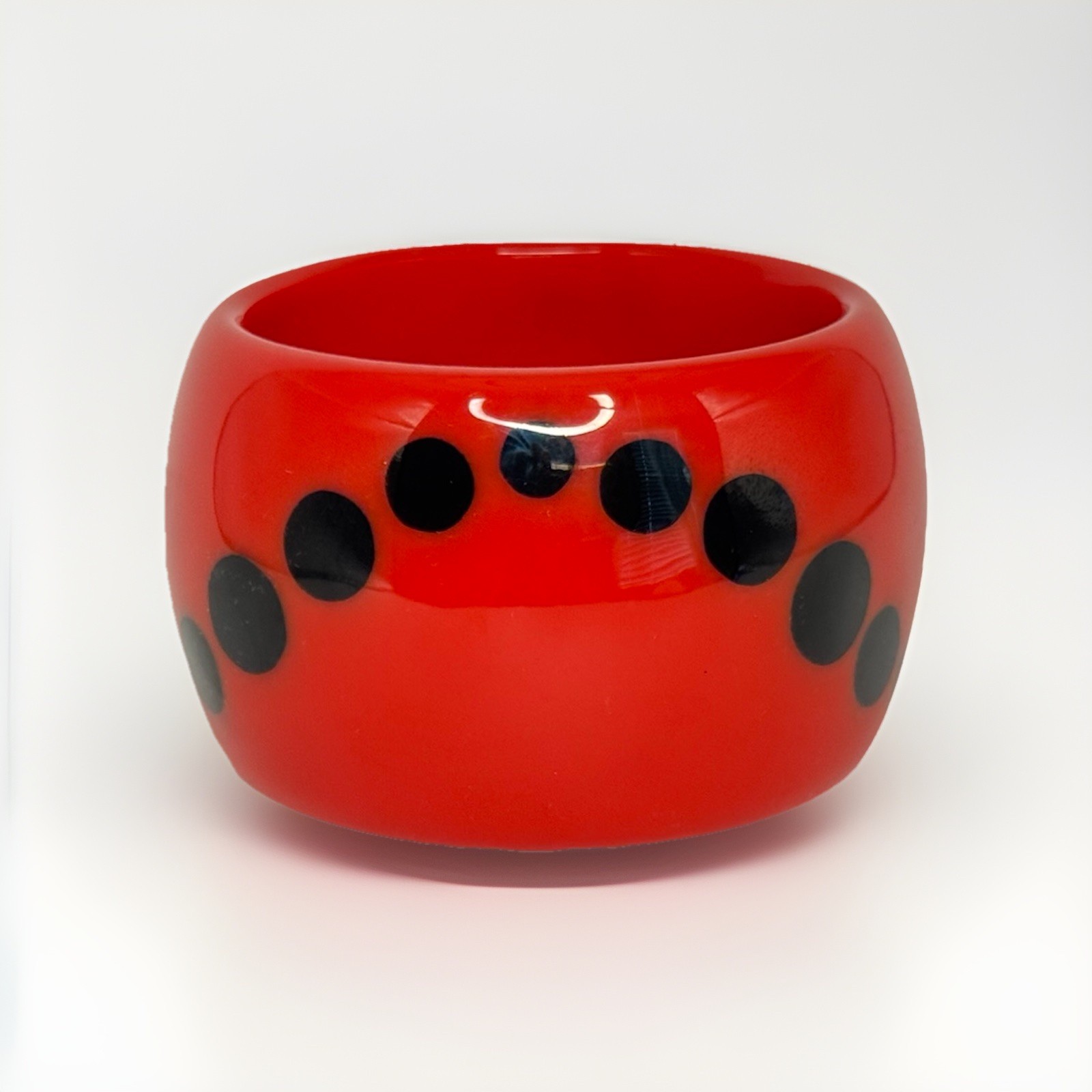Rara Avis by Iris Apfel Red Plastic Style Dotted Bangle