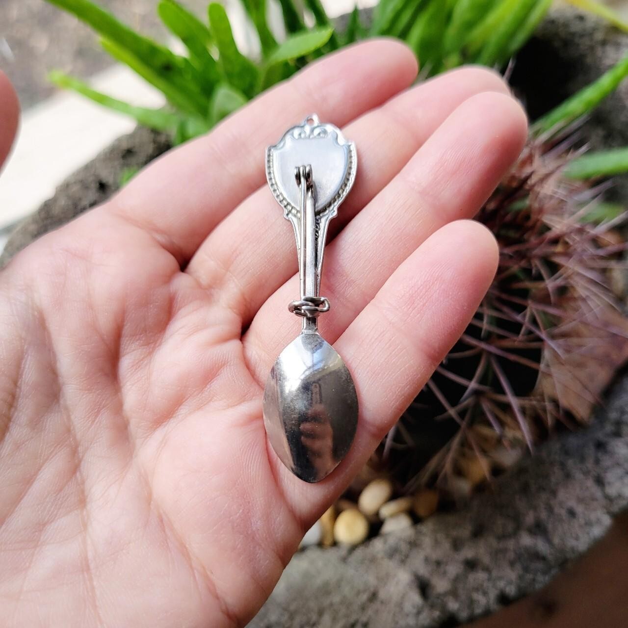 Vintage Dainty Silver Spoon Boston Paul Revere Horse Boucher Brooch Pin