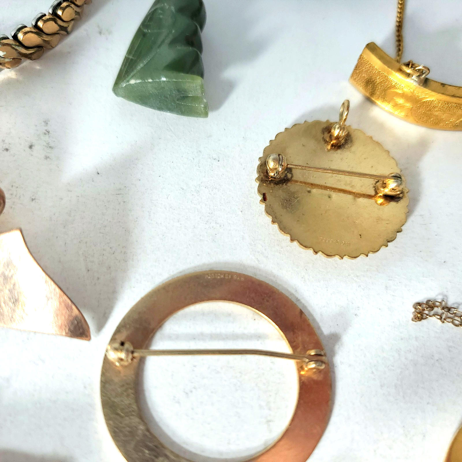 Victorian Edwardian 2 Deco Gold Filled Wear Repair Craft Scrap Jewelry Lot 11 Pc