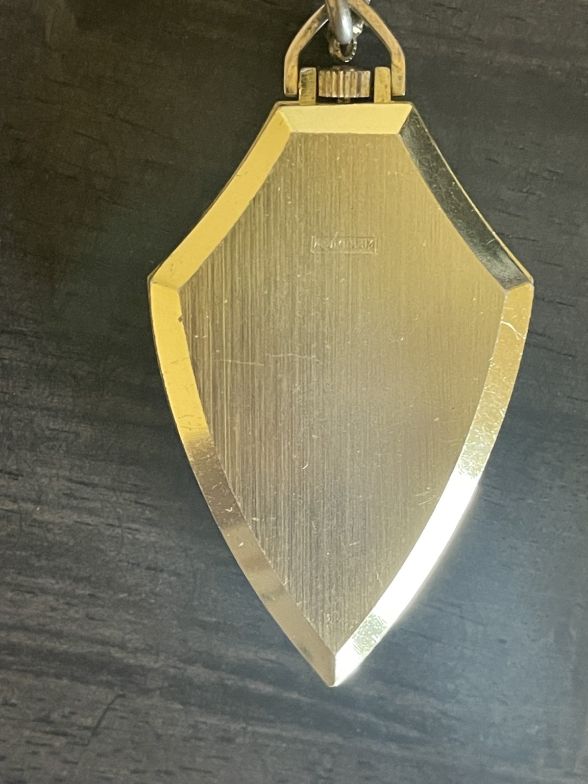 Vintage Unusual Endura Crest Shaped Windup Watch Aluminum Case-Metal Link Chain