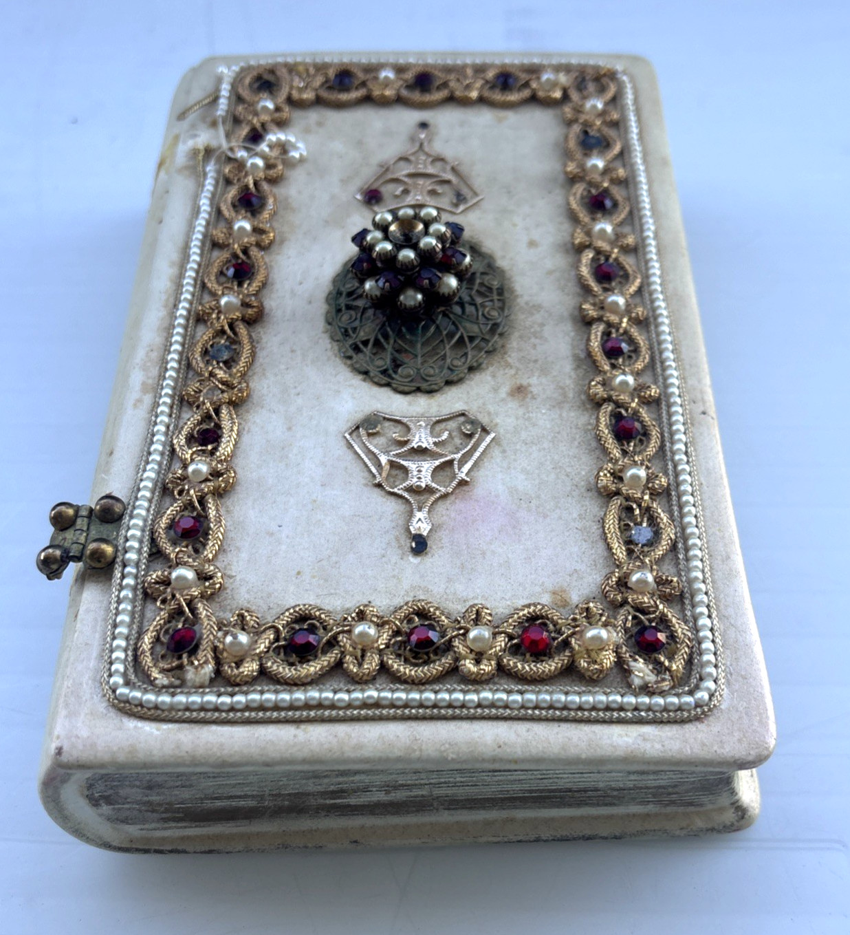 Vintage Jewelry Box Junk Ceramic Lot Christian Catholic Religious Themed Nice