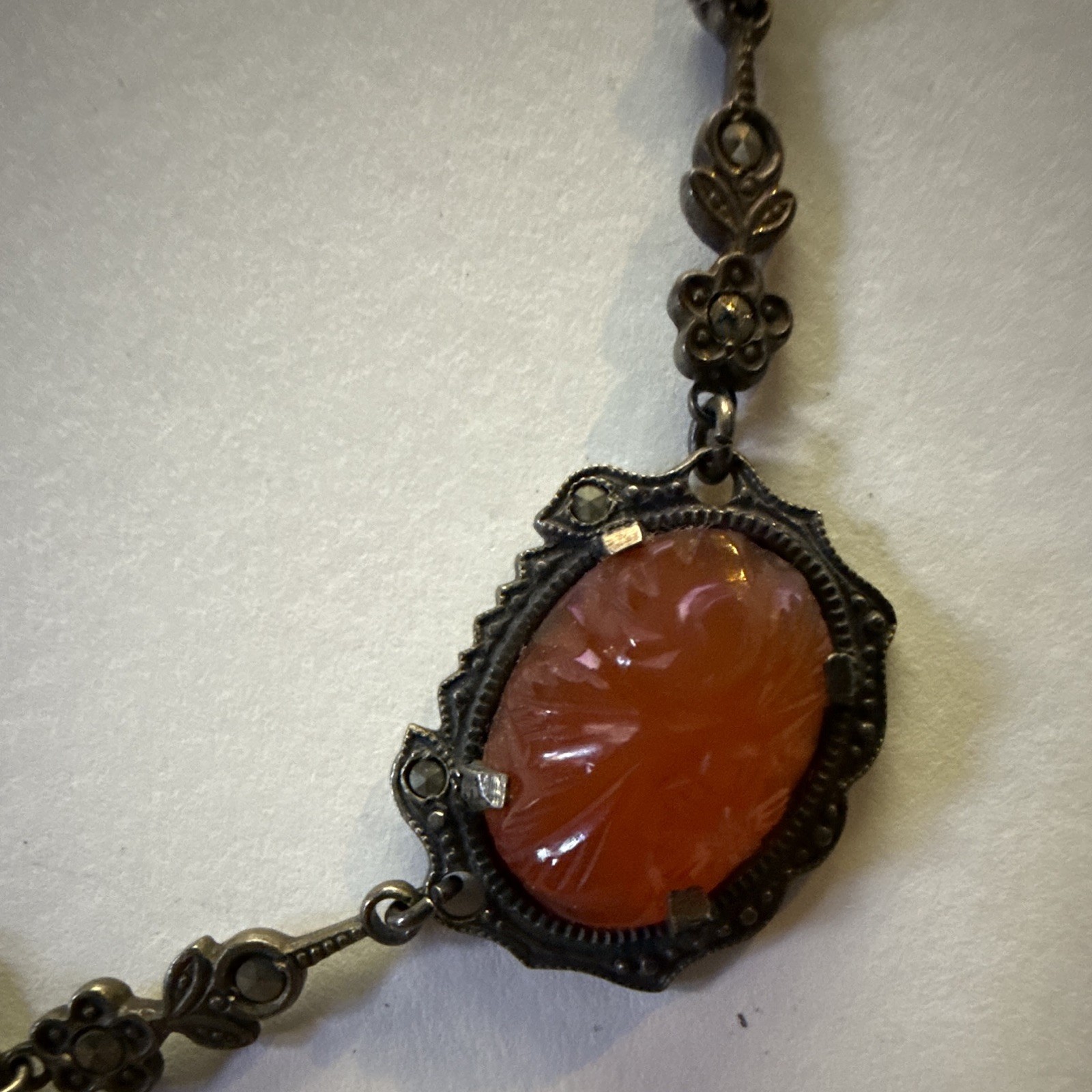 Vintage Revival Necklace Art Deco Style Glass Filigree Festoon Choker