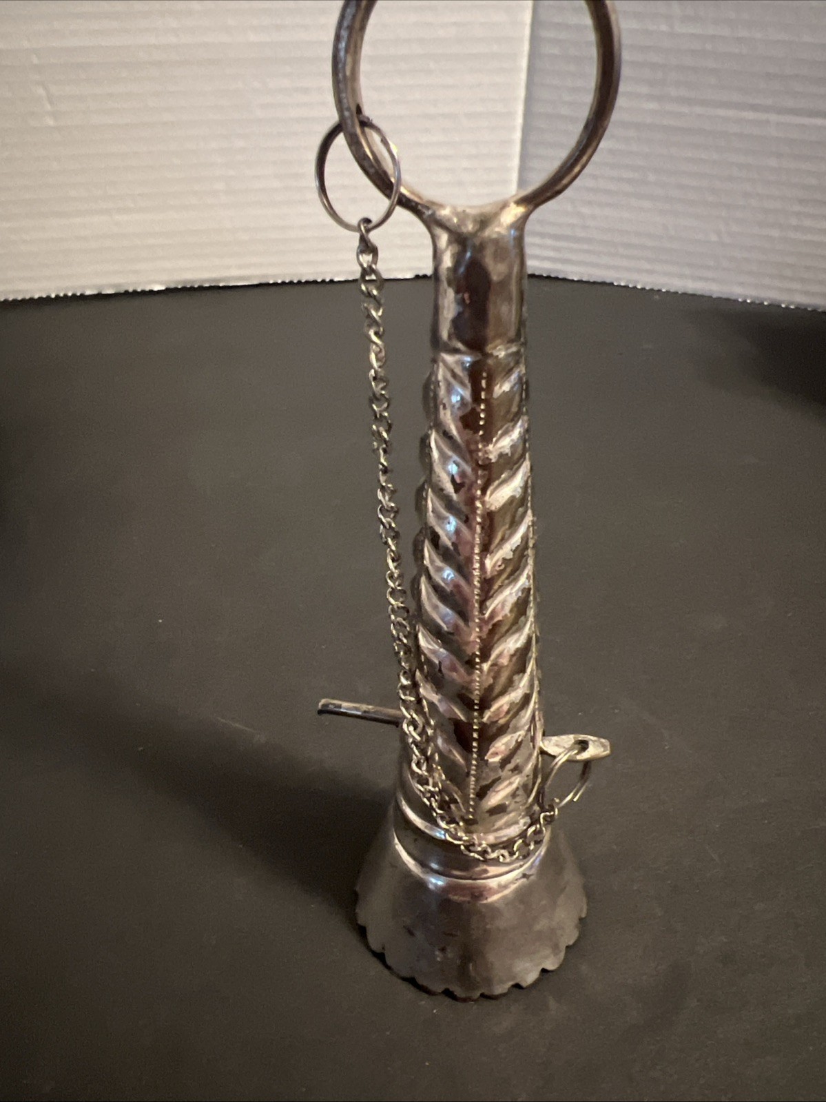 VTG Silver Tone “Tussie Mussie” Posie Flower Holder With Finger Ring