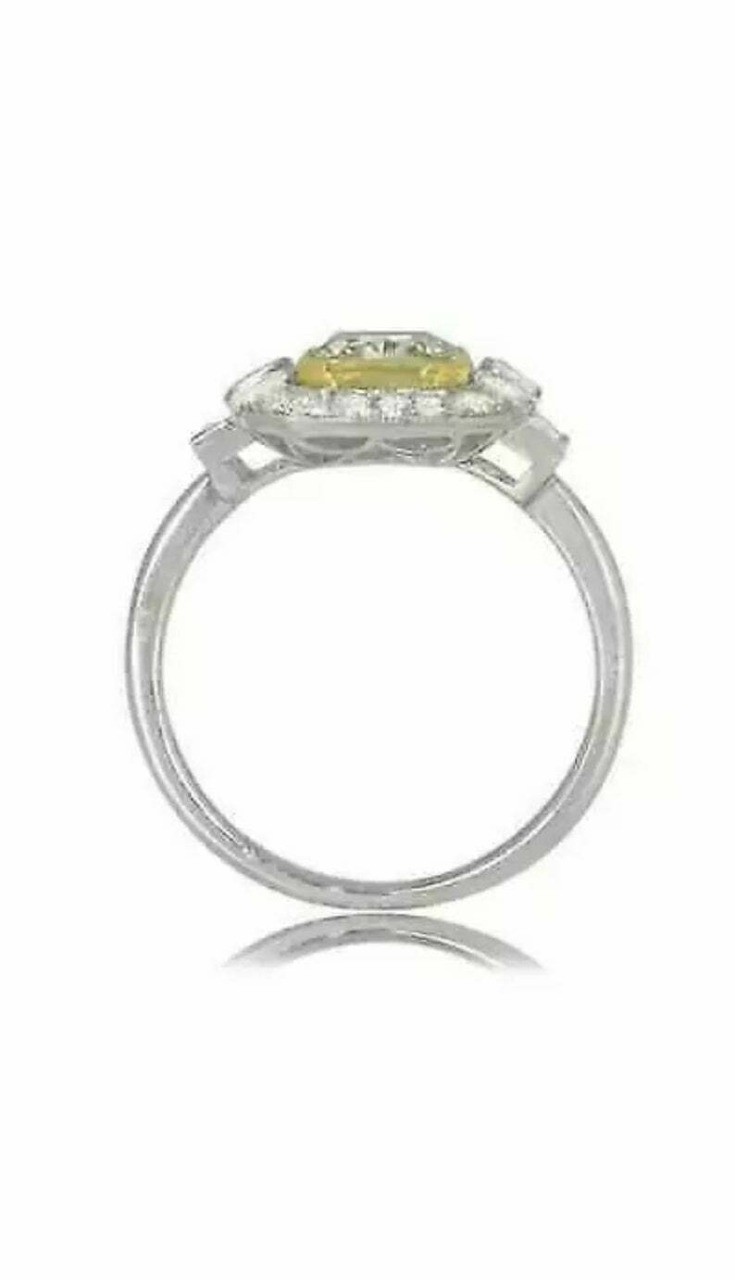 Art Deco Antique Vintage 2.30 Ct Canary Diamond Wedding Ring 925 Sterling Silver