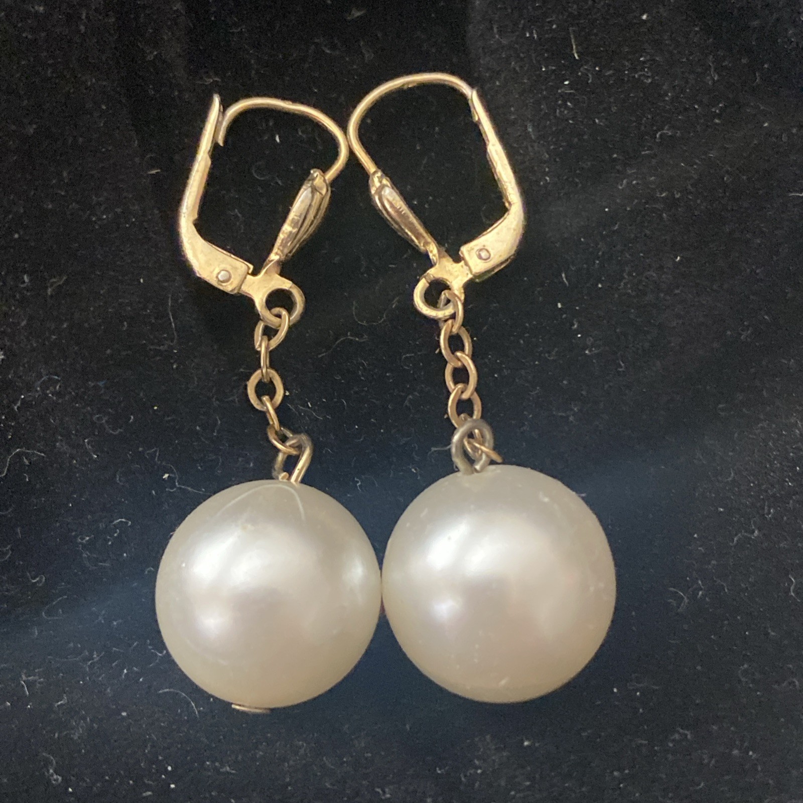 Vintage Ges Gesch West Germany Dangle Earrings Faux Pearl Pierced