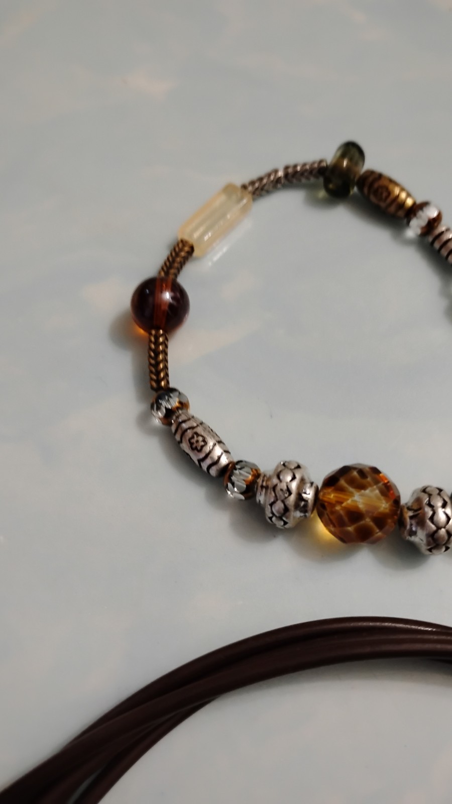 Vtg Statement Choker Necklace & Stretch Beaded Bracelet Set