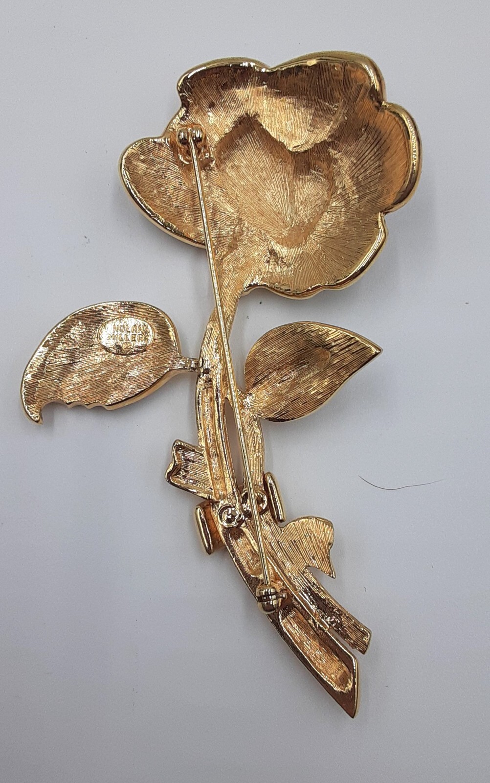 Vintage Signed Nolan Miller Stunning Rose Brooch Called the “Pavé Rose Pin”