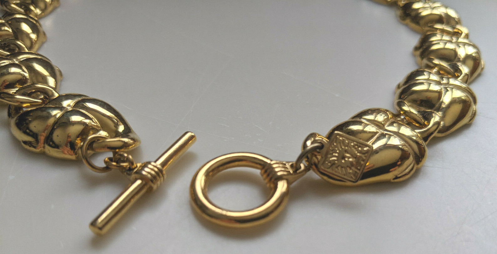 Anne Klein Chunky Gold Tone 17.5″ Necklace w Toggle Closure