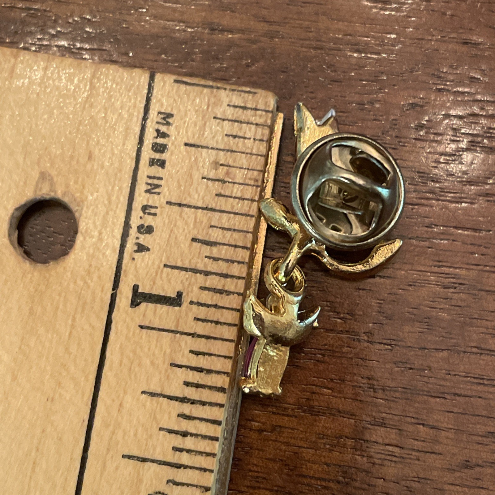 Vintage Guardian Angel Brooch Pin Lot Of 2 Gold Purple Pink