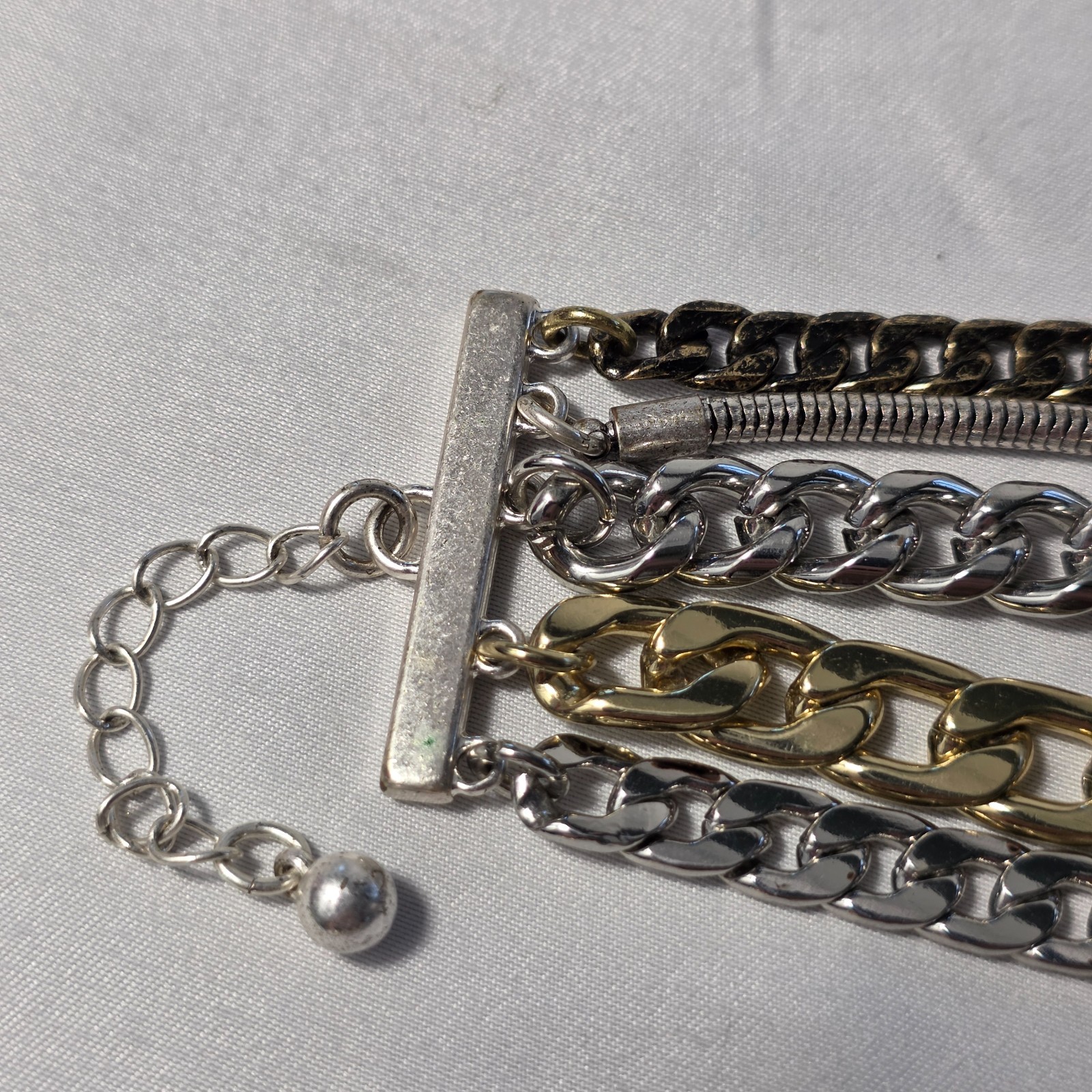 Jenny Bird Austin Multi-Strand Cuff Bracelet Mixed Metals & Chain Styles