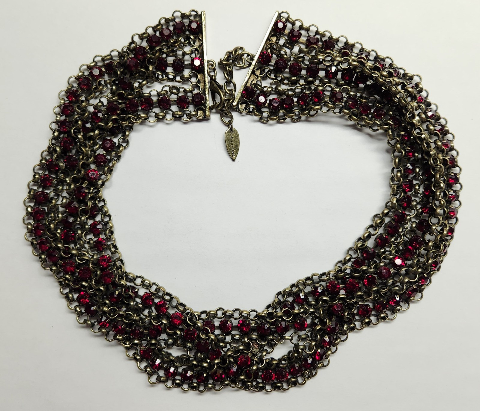 Coldwater Creek Rope-Style Red Faceted Stone Necklace