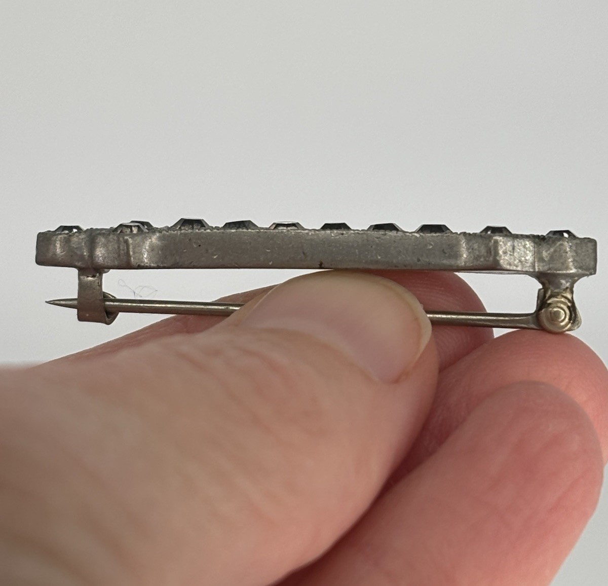 Vintage Silverite F & Co HWF & Sons Rhinestone Brooch Pin