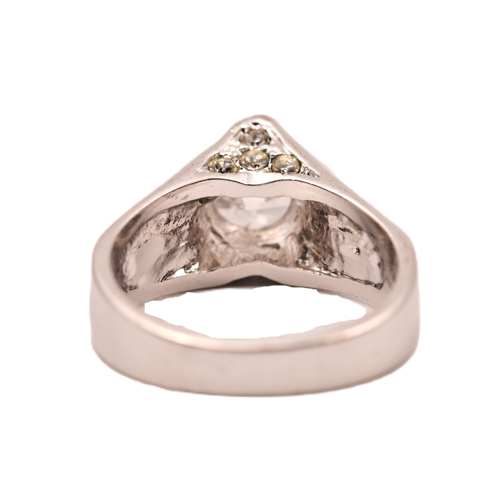 Antique Original Vintage Deco Designer Silver Moissanite Gemstone Estate Ring