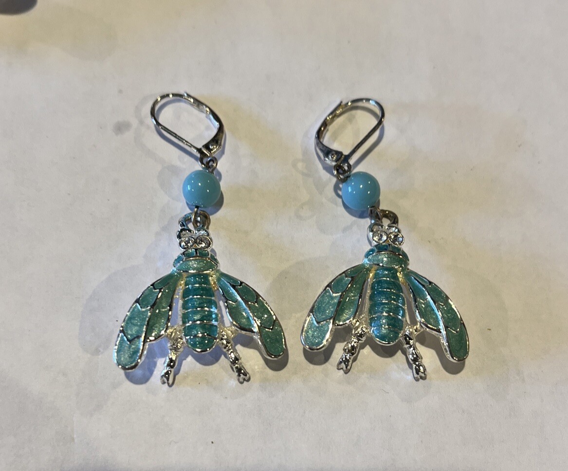 KJL Signed Bee Brooch With Unsigned Bee Earrings And Ring