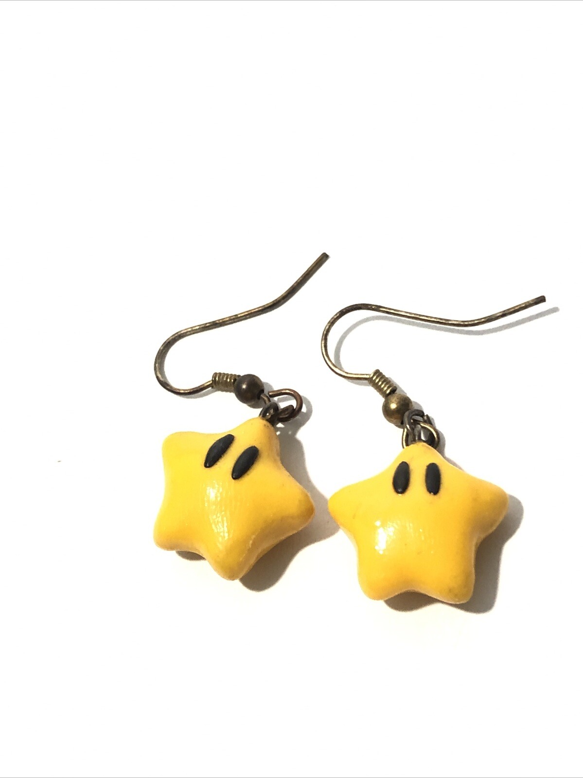 Super Mario Bros Star Dangle Earrings-1.5” Yellow Hook Earrings-Nintendo Jewelry