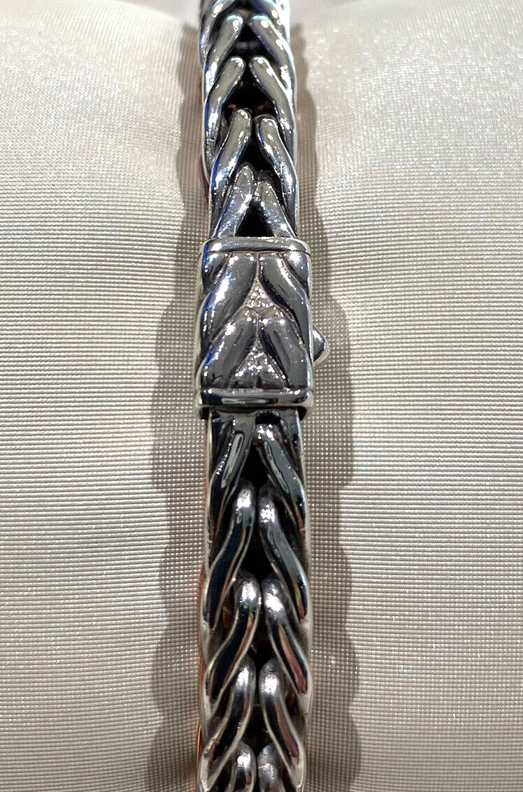John Hardy sterling silver & copper spiga wheat chain bracelet, 5mm width.