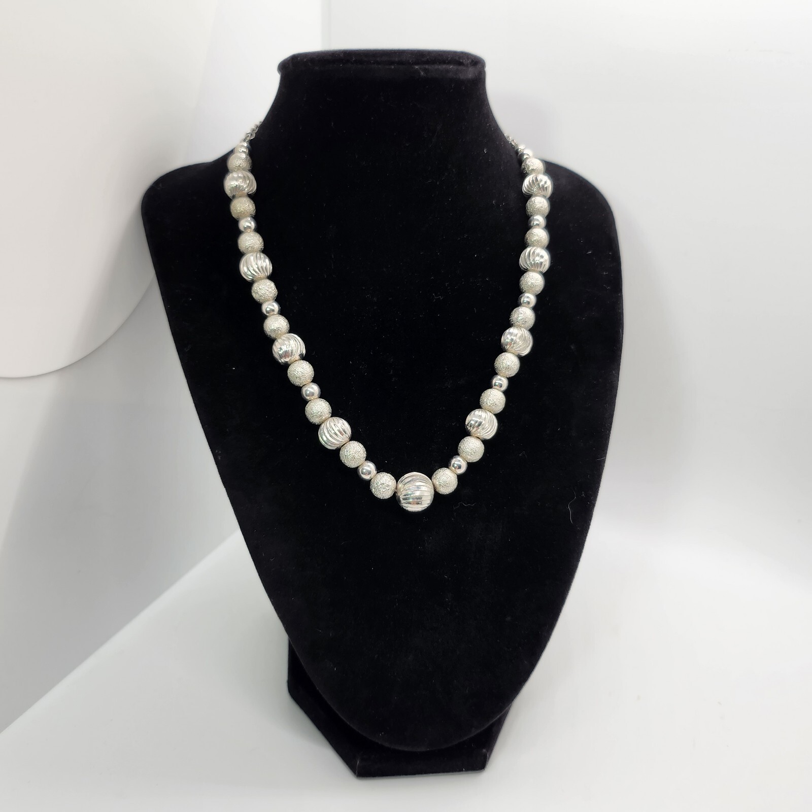 Monet – Silver Tone – Ball Necklace – See Photos For Size And Condition