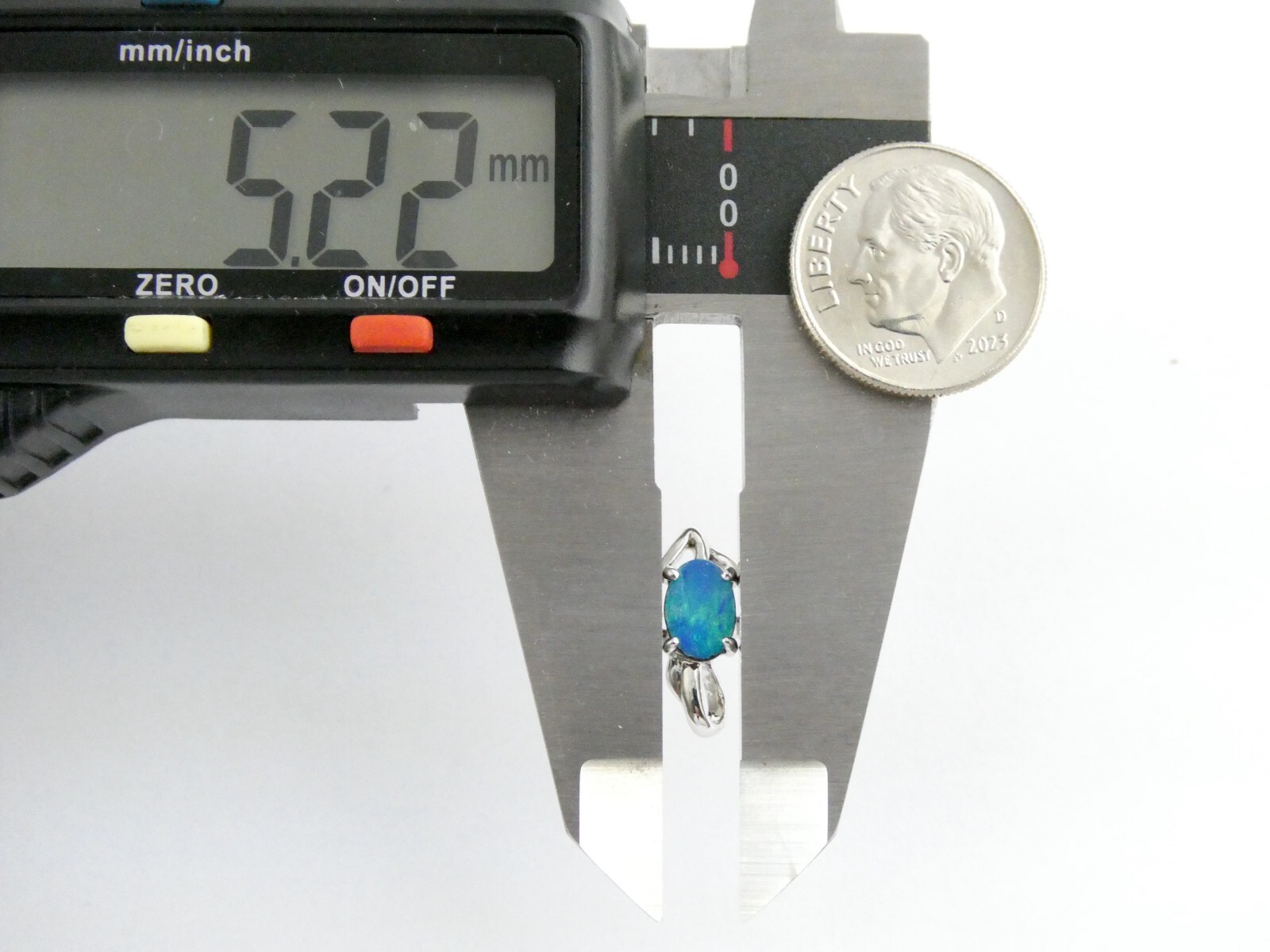 Sterling Silver Australian Blue Opal Doublet Pendant 925 .5 Inch Long .8g AS IS