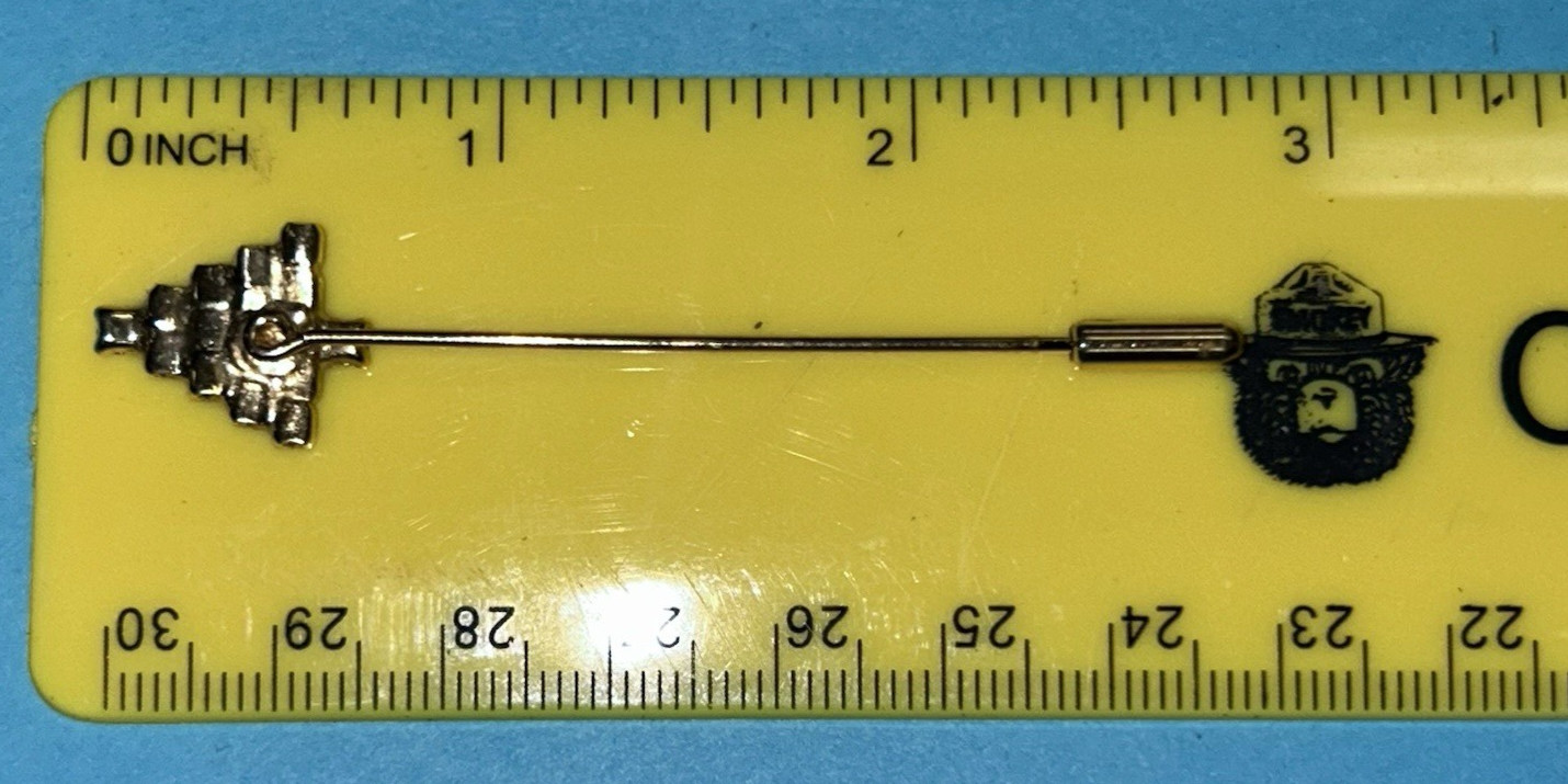 Christmas Tree Stick Pin, Prong Clamped Rhinestones, 2.75″ long, Holidays