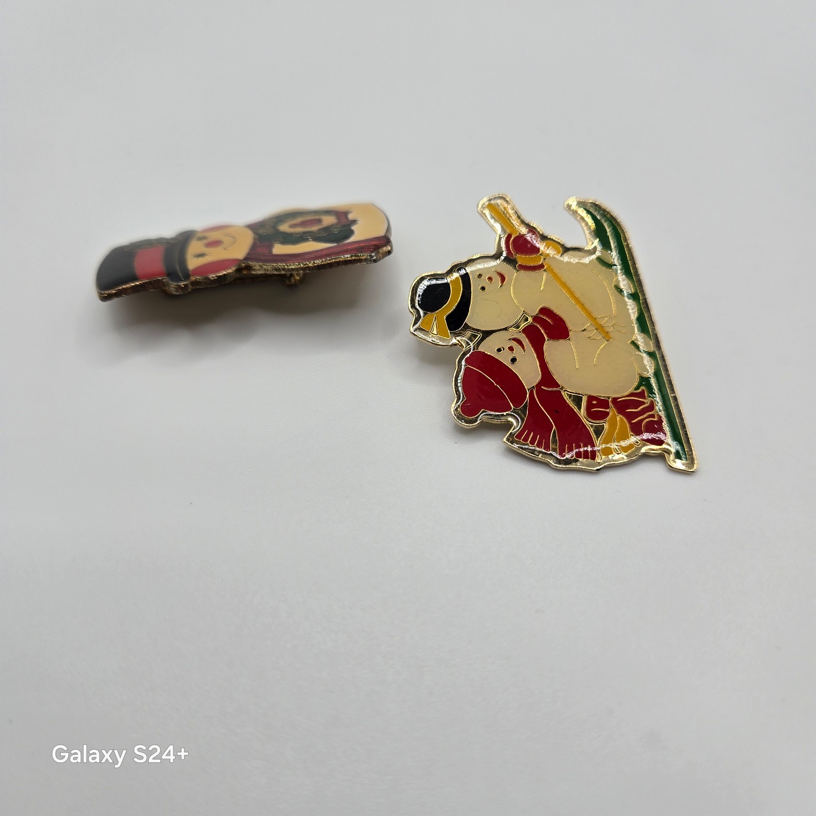 VTG Brooch Set Whimsical Cute Snowman Retro Enamel Painted Cartoon Holiday Pins