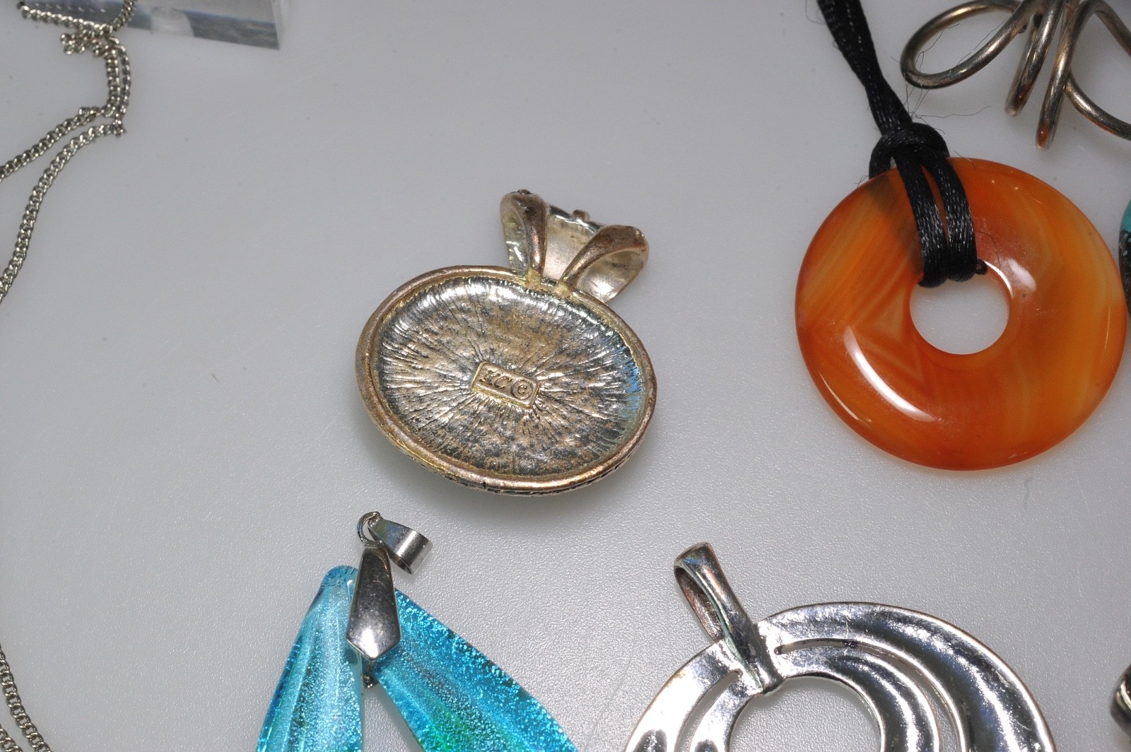 Pendant lot vtg to now variety jewelry craft or wear stone glass other PK27