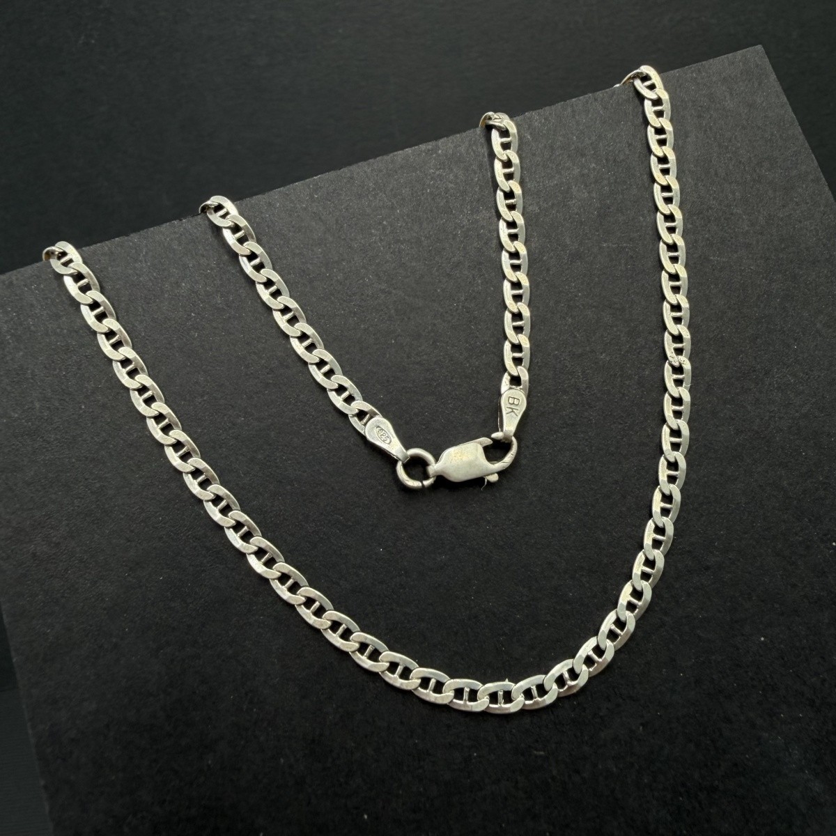 Vintage 925 Sterling Silver Mariner Chain Necklace Anchor Link Unisex 52cm