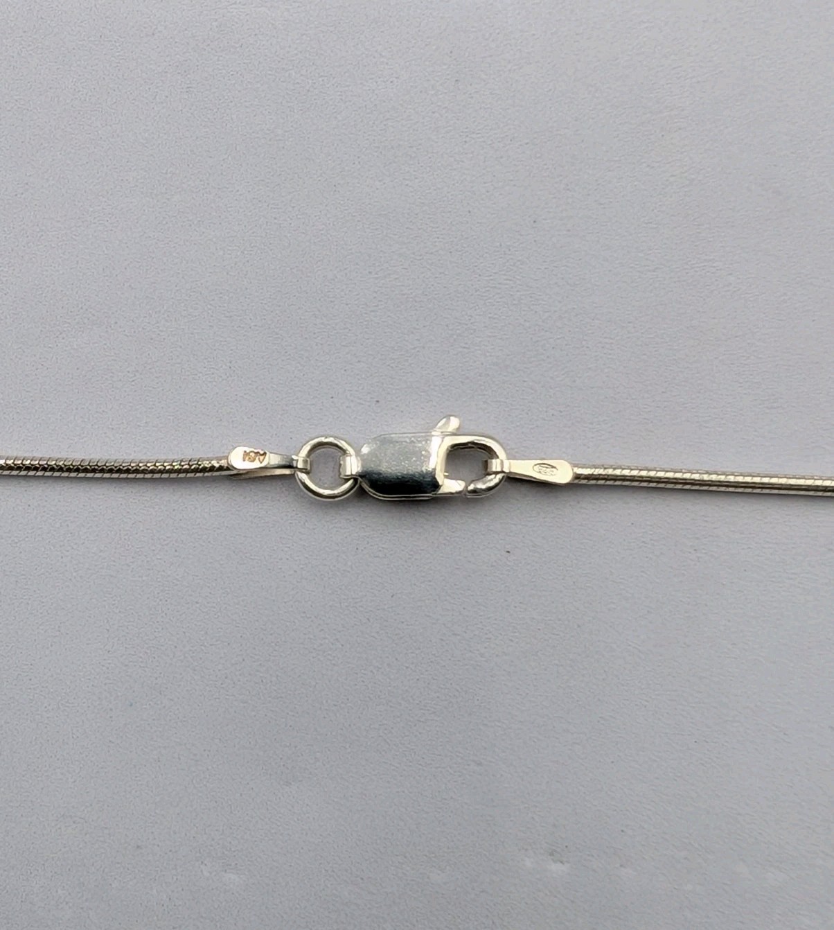 CW Vtg Sterling Silver Engravable Convex Octagon Pendant 18″ Snake 925 Necklace